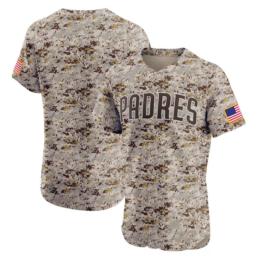 San Diego Padres Alternate Vapor Premier Elite Patch Jersey - Camo Stitched Baseball Jersey