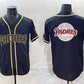 San Diego Padres Team Big Logo Black Gold Stitched Baseball Jersey