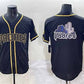 San Diego Padres Team Big Logo Black Gold Stitched Baseball Jersey