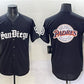 San Diego Padres Team Big Logo Black Gothic Edition Vapor Limited Stitched Baseball Jersey