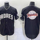 San Diego Padres Team Big Logo Black Stitched Baseball Jersey