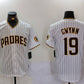 San Diego Padres #19 Tony Gwynn White Team Logo Stitched Cool Base Baseball Jersey