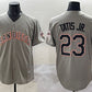 San Diego Padres #23 Fernando Tatis Jr. Gray Fashion Throwback With Patch Cool Base Stitched Baseball Jersey