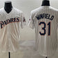 San Diego Padres #31 Dave Winfield White Throwback With Patch Cool Base Stitched Baseball Jersey
