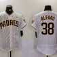 San Diego Padres #38 Jorge Alfaro White With PS Patch Stitched Flex Base Baseball Jersey