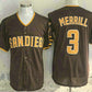 San Diego Padres #3 Jackson Merrill Brown Limited Stitched Baseball Jersey