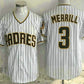San Diego Padres #3 Jackson Merrill White Pinstripe Limited Stitched Baseball Jersey