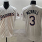 San Diego Padres #3 Jackson Merrill White Throwback With Patch Cool Base Stitched Baseball Jersey