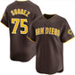 San Diego Padres #75 Robert Suarez Brown 2024 Away Limited Stitched Baseball Jersey