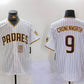 San Diego Padres #9 Jake Cronenworth White Team Logo Stitched Cool Base Baseball Jersey