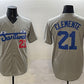 Santurce Crabbers #21 Roberto Clemente Gray Cool Base Stitched Baseball Jersey
