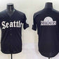 Seattle Mariners Team Big Logo Black 'Deep Sea Gothic Edition' Vapor Premier Limited Stitched Baseball Jersey