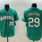 Seattle Mariners #29 Cal Raleigh Aqua Limited Stitched Baseball Jersey