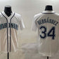 Seattle Mariners #34 Félix Hernández White Cool Base Stitched Baseball Jersey