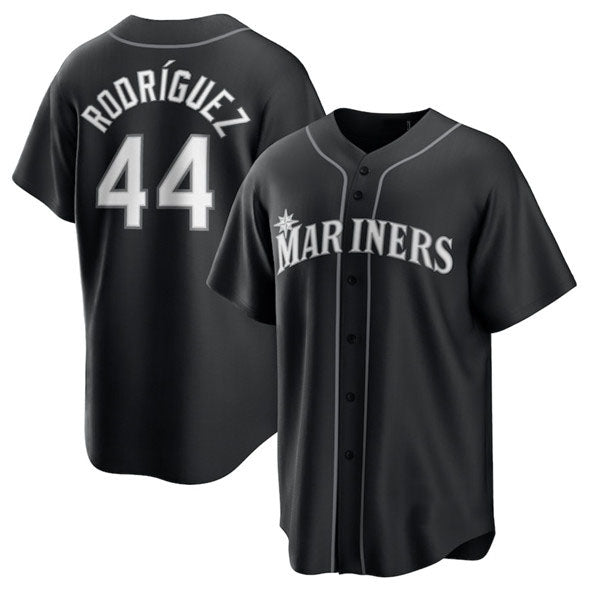 Seattle Mariners #44 Julio Rodríguez Black Lights Out Limited Stitched Baseball Jersey