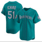 Seattle Mariners #51 Ichiro Suzuki 2025 National Baseball Hall of Fame Alternate Limited Player Jersey - Aqua Stitched Baseball Jersey