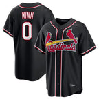 Johmsee St. Louis Cardinals #0 Masyn Winn Player Black Carbon Fashio Game Stitched Jerseys