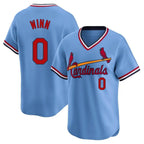 Johmsee St. Louis Cardinals #0 Masyn Winn Player Light Blue City Connect Home T-shirt Stitched Jerseys