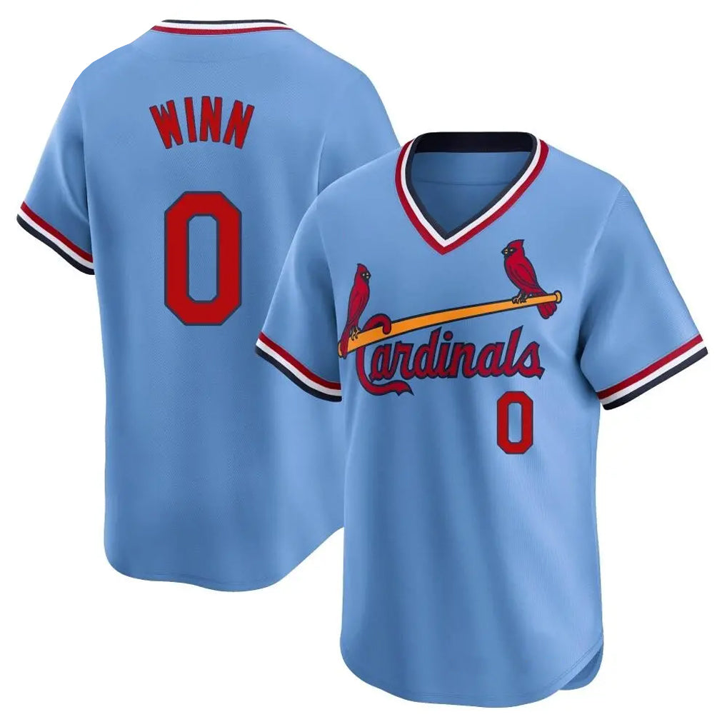 Johmsee St. Louis Cardinals #0 Masyn Winn Player Light Blue City Connect Home T-shirt Stitched Jerseys