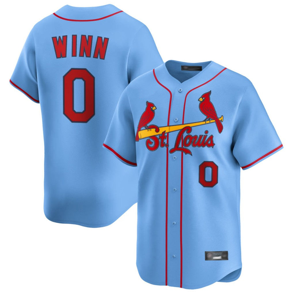 Johmsee St. Louis Cardinals #0 Masyn Winn Player Light Blue Home Limited Stitched Jerseys
