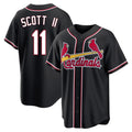 Johmsee St. Louis Cardinals #11 Victor Scott II Player Black Carbon Fashio Game Stitched Jerseys