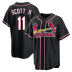 Johmsee St. Louis Cardinals #11 Victor Scott II Player Black Carbon Fashio Game Stitched Jerseys