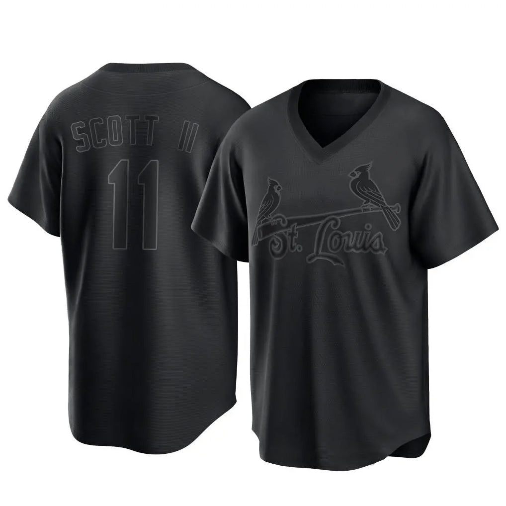 Johmsee St. Louis Cardinals #11 Victor Scott II Player Black City Connect T-shirt Stitched Jerseys