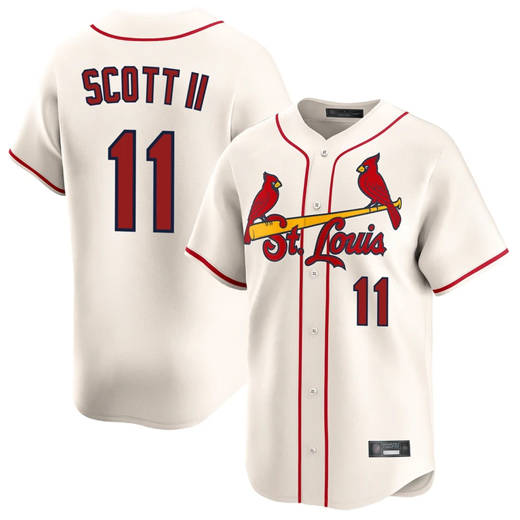 Johmsee St. Louis Cardinals #11 Victor Scott II Player Cream Home Limited Stitched Jerseys