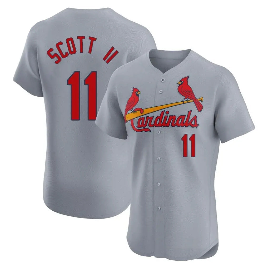 Johmsee St. Louis Cardinals #11 Victor Scott II Player Gray Home Limited Elite Stitched Jerseys
