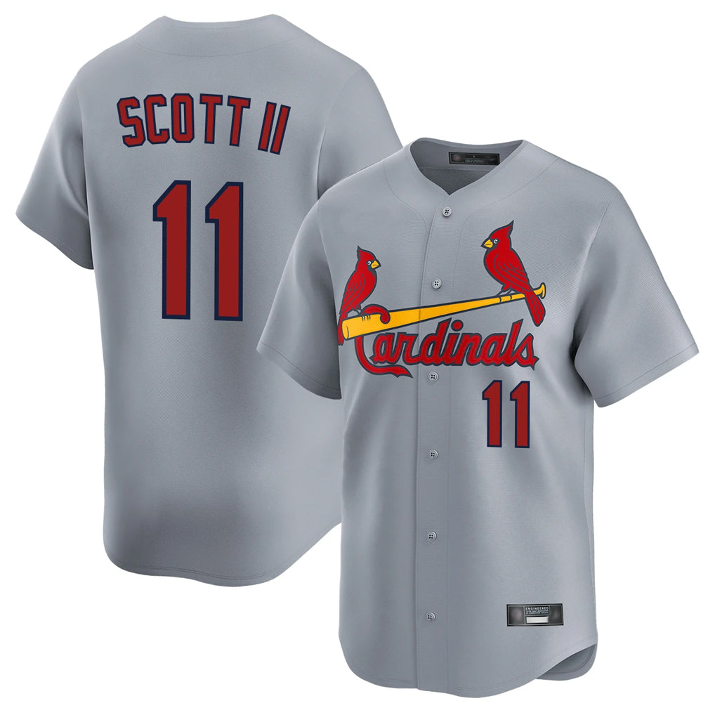 Johmsee St. Louis Cardinals #11 Victor Scott II Player Gray Home Limited Stitched Jerseys