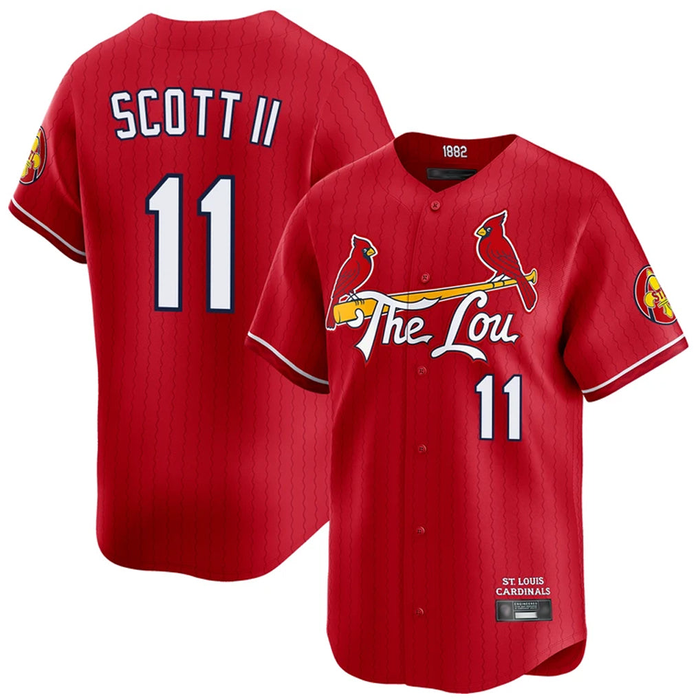 Johmsee St. Louis Cardinals #11 Victor Scott II Player Red City Connect Limited Stitched Jerseys