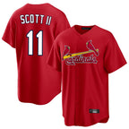 Johmsee St. Louis Cardinals #11 Victor Scott II Player Red Home Game Stitched Jerseys