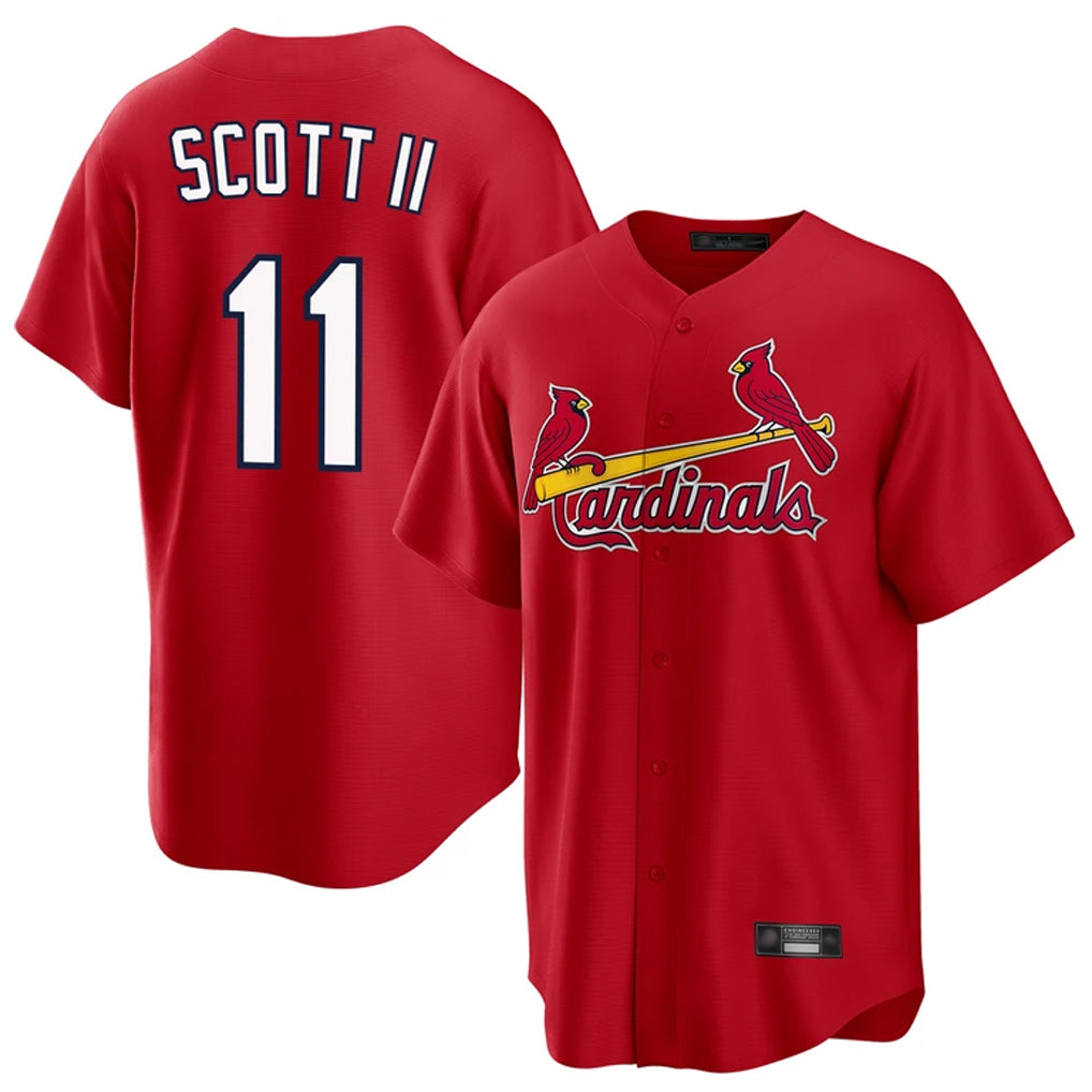 Johmsee St. Louis Cardinals #11 Victor Scott II Player Red Home Game Stitched Jerseys
