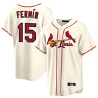 Johmsee St. Louis Cardinals #15 Jose Fermin Player Cream Home Game Stitched Jerseys