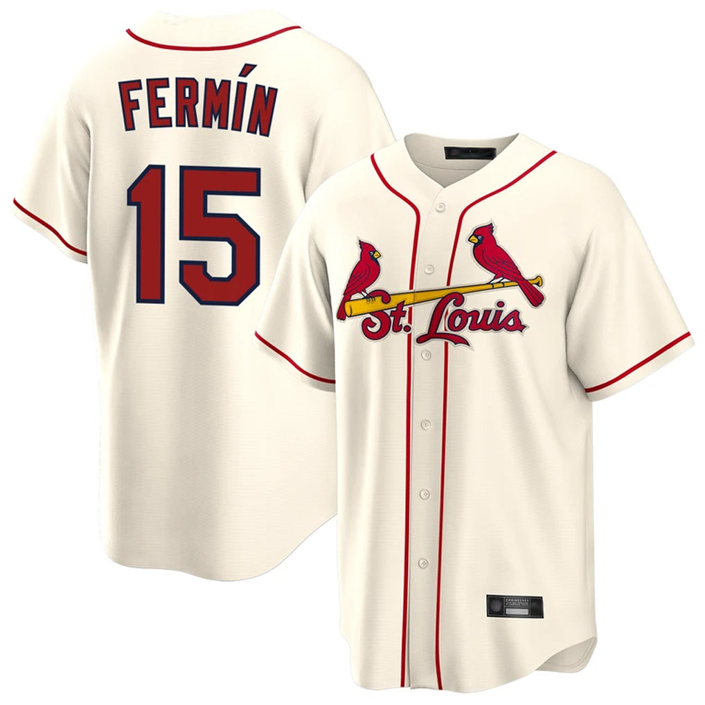 Johmsee St. Louis Cardinals #15 Jose Fermin Player Cream Home Game Stitched Jerseys