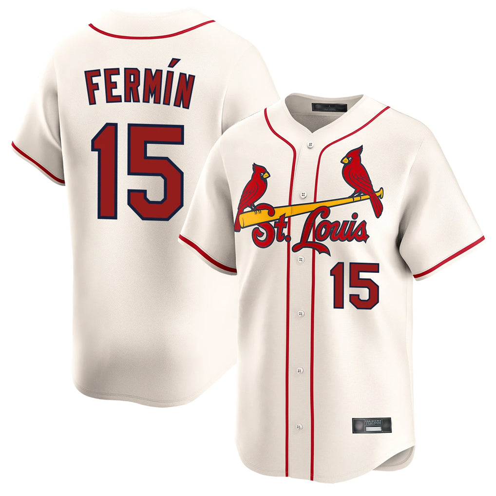 Johmsee St. Louis Cardinals #15 Jose Fermin Player Cream Home Limited Stitched Jerseys