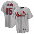 Johmsee St. Louis Cardinals #15 Jose Fermin Player Gray Home Game Stitched Jerseys