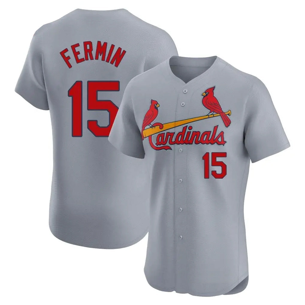 Johmsee St. Louis Cardinals #15 Jose Fermin Player Gray Home Limited Elite Stitched Jerseys