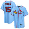 Johmsee St. Louis Cardinals #15 Jose Fermin Player Light Blue Home Game Stitched Jerseys