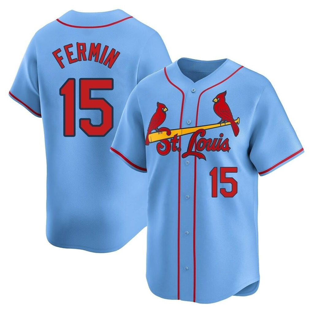 Johmsee St. Louis Cardinals #15 Jose Fermin Player Light Blue Home Limited Stitched Jerseys