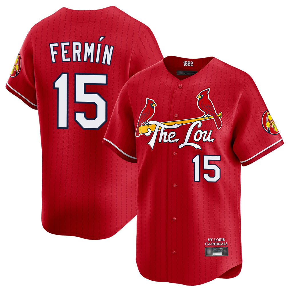 Johmsee St. Louis Cardinals #15 Jose Fermin Player Red City Connect Limited Stitched Jerseys