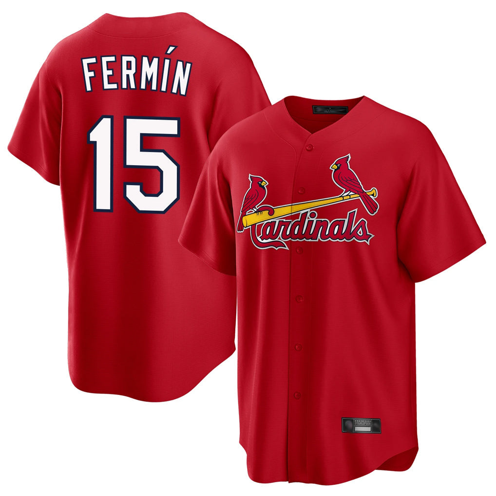 Johmsee St. Louis Cardinals #15 Jose Fermin Player Red Home Game Stitched Jerseys