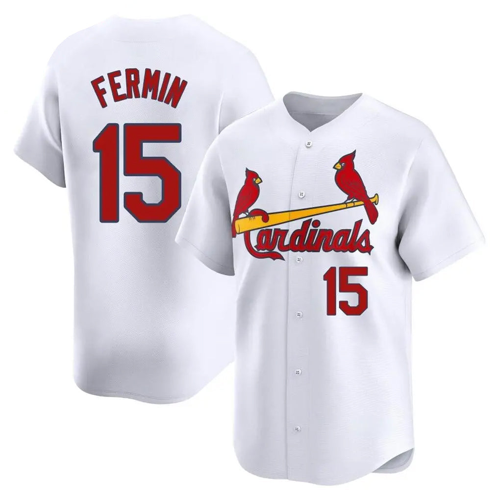 Johmsee St. Louis Cardinals #15 Jose Fermin Player White Home Limited Stitched Jerseys