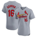 Johmsee St. Louis Cardinals #16 Nolan Gorman Player Gray Home Limited Elite Stitched Jerseys