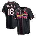 Johmsee St. Louis Cardinals #18 Jordan Walker Player Black Carbon Fashio Game Stitched Jerseys