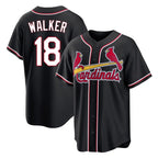 Johmsee St. Louis Cardinals #18 Jordan Walker Player Black Carbon Fashio Game Stitched Jerseys