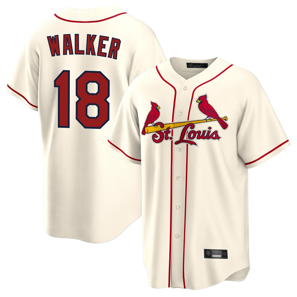 Johmsee St. Louis Cardinals #18 Jordan Walker Player Cream Home Game Stitched Jerseys