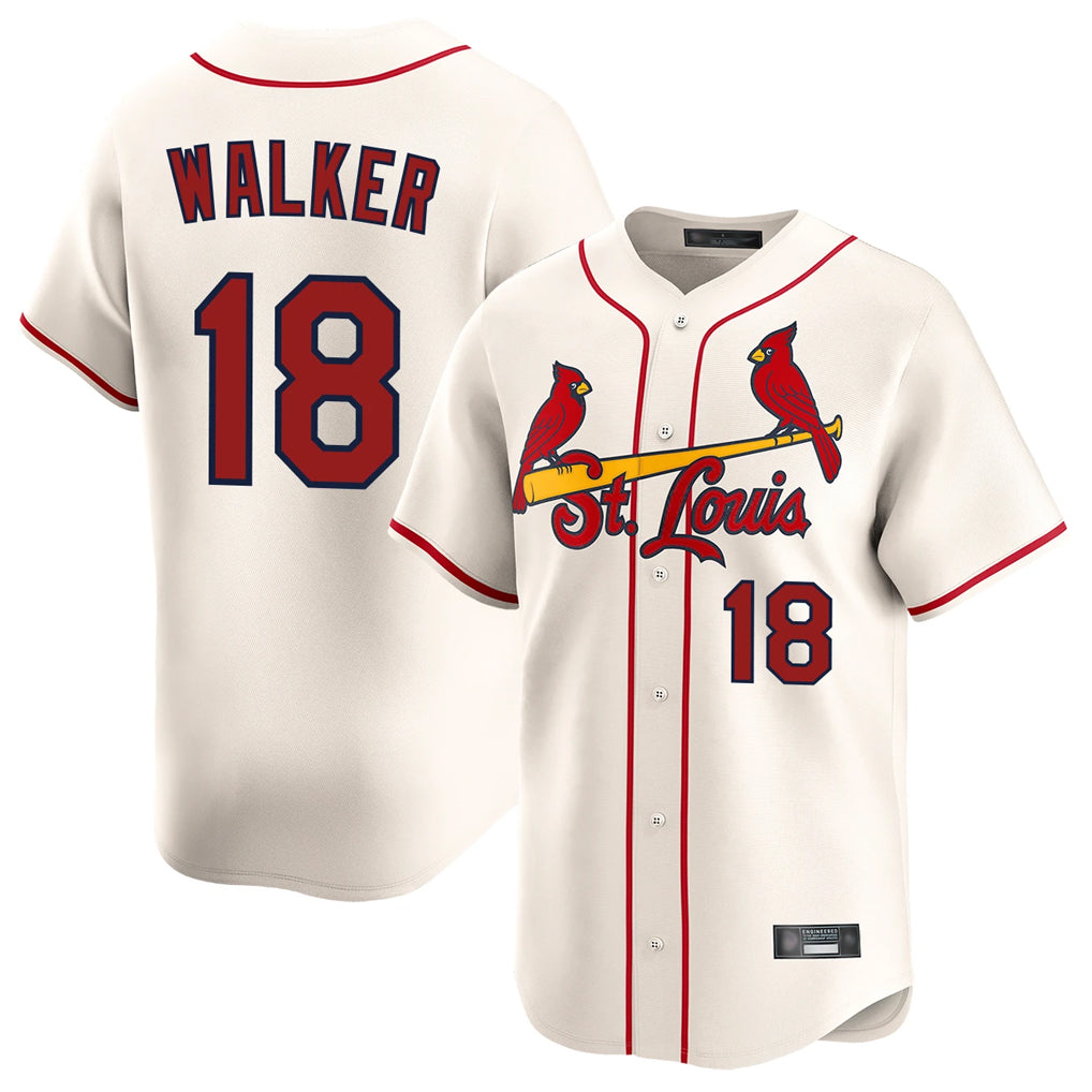 Johmsee St. Louis Cardinals #18 Jordan Walker Player Cream Home Limited Stitched Jerseys