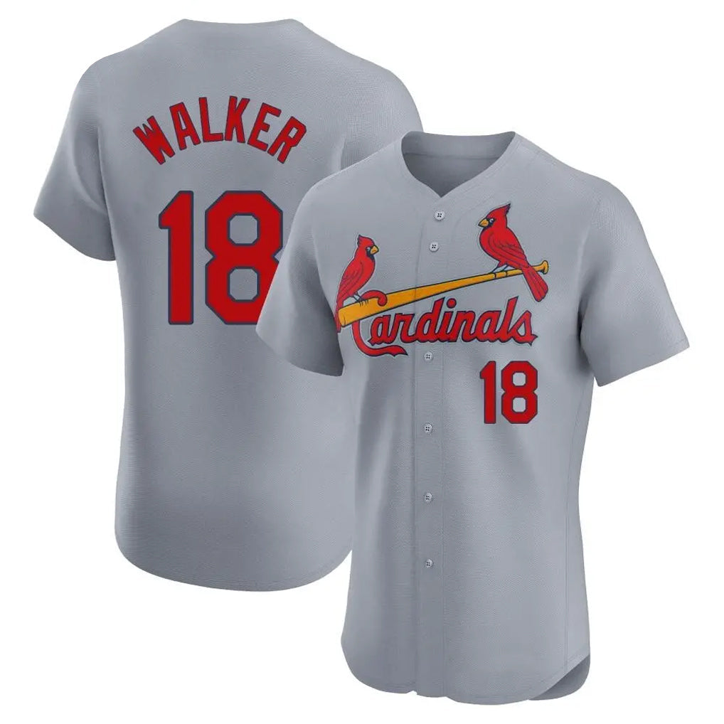 Johmsee St. Louis Cardinals #18 Jordan Walker Player Gray Home Limited Elite Stitched Jerseys