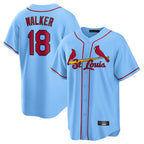 Johmsee St. Louis Cardinals #18 Jordan Walker Player Light Blue Home Game Stitched Jerseys